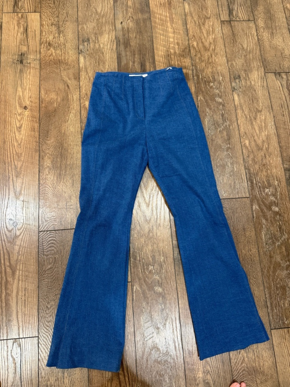 Classic High-Rise Blue Flared Pants